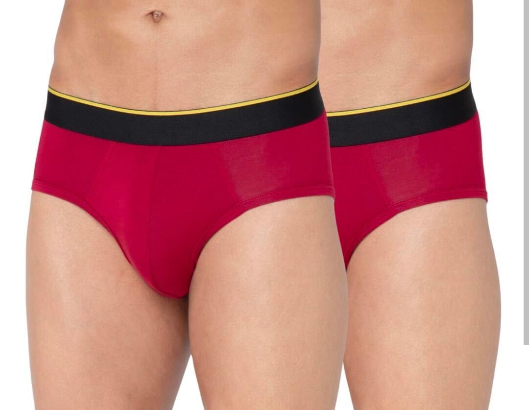 Soft elastic brief in red